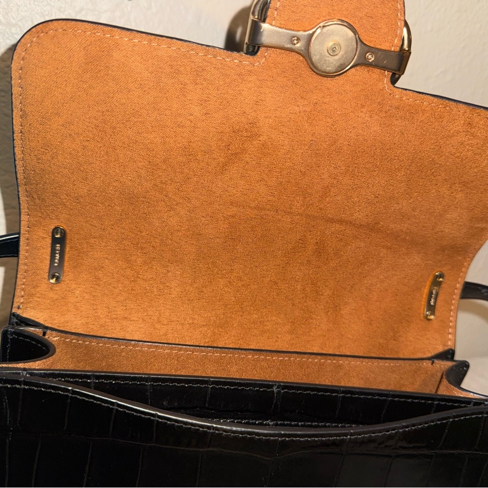 Coach Black Croc-Embossed Crossbody Bag - Picture 7 of 14